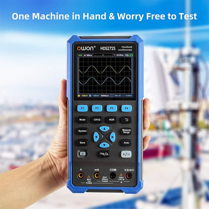 OWON HDS272S 3 in 1 Digital Oscilloscope Multimeter Signal Generator, 70MHz Bandwidth, 250MSa/s Sampling Rate, 20000 Counts - EU Plug