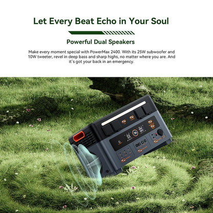 Blackview OSCAL PowerMax 2400 Power Station, 1872Wh to 20592Wh LiFePO4 Battery, 2400W(4800W Peak) 16 Ouputs Solar Generator, 1.2 Hours Ultra-Fast Charging, LED Light UPS Smart APP, 0dB Whisper-Quiet, Built-in Dual Speakers