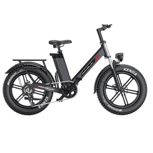 PHNHOLUN C6 Pro Electric Bike 20*4.0 inch All-terrain Fat Tire 1000W Motor 60km/h Max Speed 48V 17Ah Detachable Battery 80km Range Fully suspension Shimano 7-speeds  Integrated LCD screen support APP