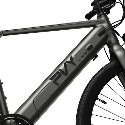 PVY P30 Electric Bike 27.5*2.1-inch Tire 500W Motor 50N.M Torque Sensor 36V 13.5Ah Battery 100km Max Range Hydraulic Disc Brake SHIMANO 9-speed Aluminum Alloy IP66 Waterproof - Grey