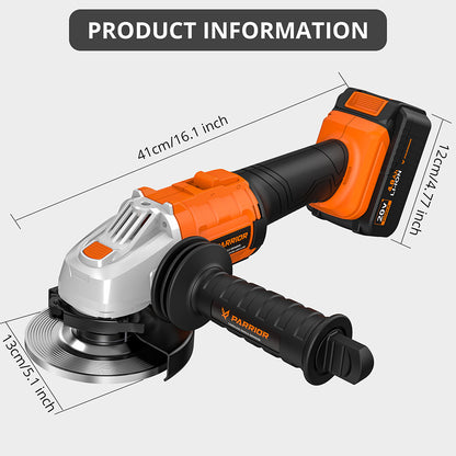 Parrior CAG12 20V Cordless Angle Grinder, with 4Ah Battery, 8500RPM Brushless Motor, Fast Charging, Adjustable Auxiliary Handle