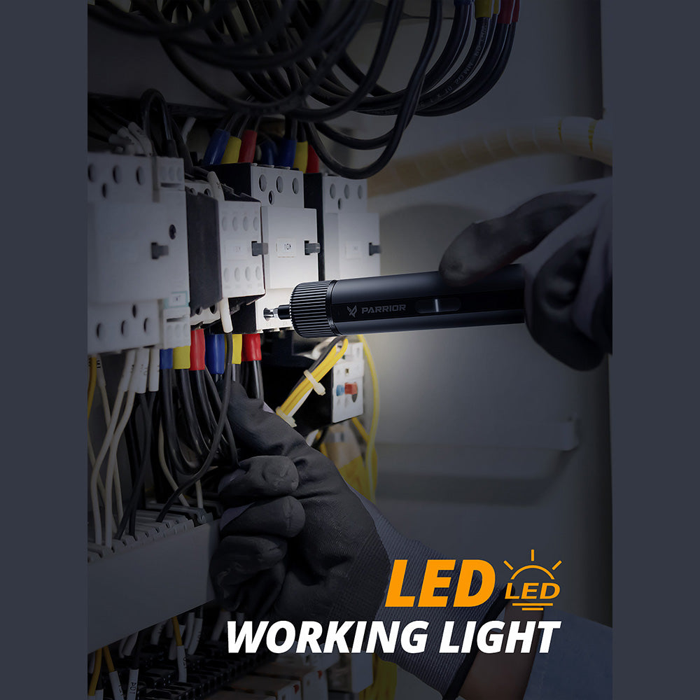 Parrior S121 4V Electric Cordless Screwdriver, Max 8N.m High Torque with 4 Control Level, Rechargeable 2200mAh Large Battery, LED Work Light, 260RPM Speed