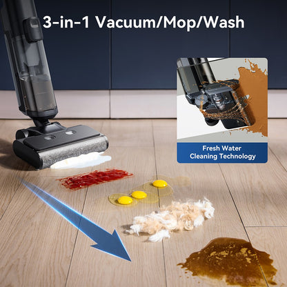 Proscenic F20A Cordless Vacuum and Mop, 35min Runtime, LED Screen, Self-Cleaning &amp; Air Drying, All-Around Edge Cleaning, App Control, Solid-Liquid Separation