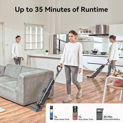 Proscenic F20A Cordless Vacuum and Mop, 35min Runtime, LED Screen, Self-Cleaning &amp; Air Drying, All-Around Edge Cleaning, App Control, Solid-Liquid Separation