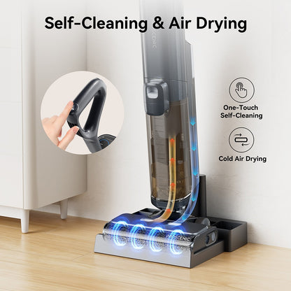 Proscenic F20A Cordless Vacuum and Mop, 35min Runtime, LED Screen, Self-Cleaning &amp; Air Drying, All-Around Edge Cleaning, App Control, Solid-Liquid Separation