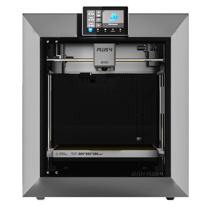 QIDI TECH PLUS4 3D Printer, 600mm/S, 370℃ High-temp Printing,65℃ Active Heated Chamber,305*305*280mm, 5in Touchscreen, 1080P Camera, Multi-metal Composite Nozzle, Dual-layer Insulation, Supports Multi-color System, Remote Control, Klipper V0.12.0