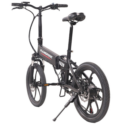 RANDRIDE YA20 Electric Bike 500W Motor 40km/h Max Speed 48V 12.8Ah Battery 80-90 Max Range 20*1.95'' CST Tires 120kg Load Shimano 7 Speed
