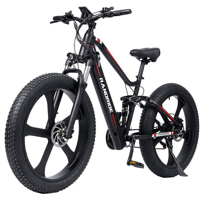 RANDRIDE YX90M Electric Bike, 26'' Fat Tire, 1000W Brushless Motor, 48V13.6Ah Battery, 45km/h Max Speed, 100km Range, LCD Display, SHIMANO Hydraulic Brake, Full Suspension Frame