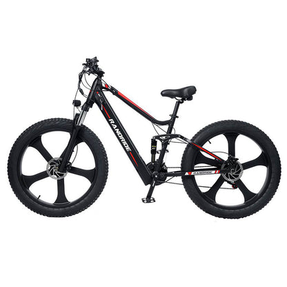 RANDRIDE YX90M Electric Bike, 26'' Fat Tire, 1000W Brushless Motor, 48V13.6Ah Battery, 45km/h Max Speed, 100km Range, LCD Display, SHIMANO Hydraulic Brake, Full Suspension Frame