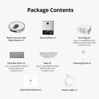 ROIDMI EVE Max Robot Vacuum and Mopping Cleaner With Smart Dust Collection 5000Pa High Suction Power Support Google Assistant Alexa and Mi Home APP Control