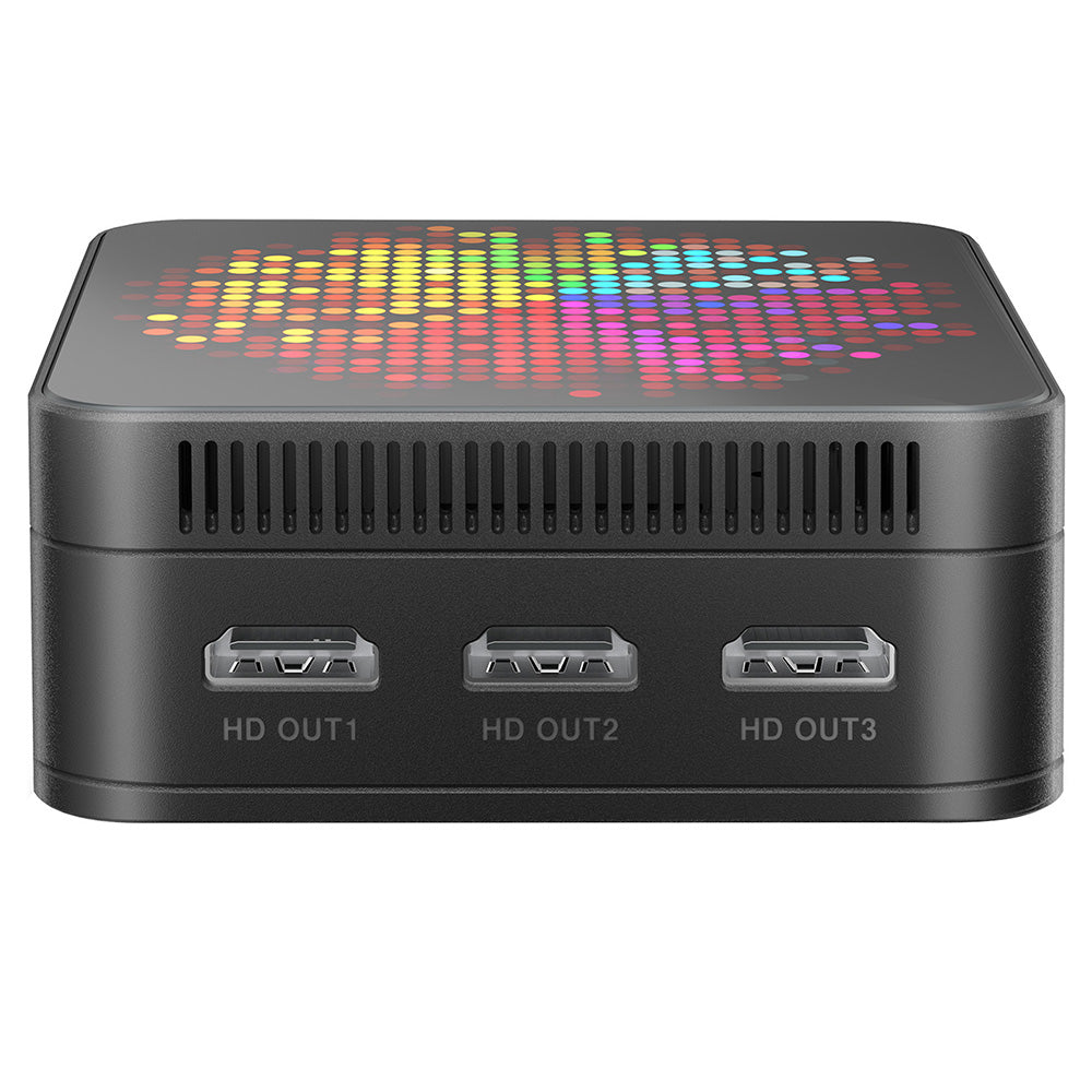RUPA HSI-100MINI Mini PC, Intel N100 4 Cores Max 3.4GHz, 12GB RAM 512GB SSD, 3*HDMI 4K 60Hz Triple Screen Display, WiFi 6 Bluetooth 5.2, 3*USB 3.0 2*RJ45 1* 3.5mm Audio