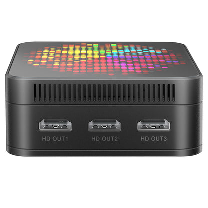 RUPA HSI-100MINI Mini PC, Intel N100 4 Cores Max 3.4GHz, 12GB RAM 512GB SSD, 3*HDMI 4K 60Hz Triple Screen Display, WiFi 6 Bluetooth 5.2, 3*USB 3.0 2*RJ45 1* 3.5mm Audio