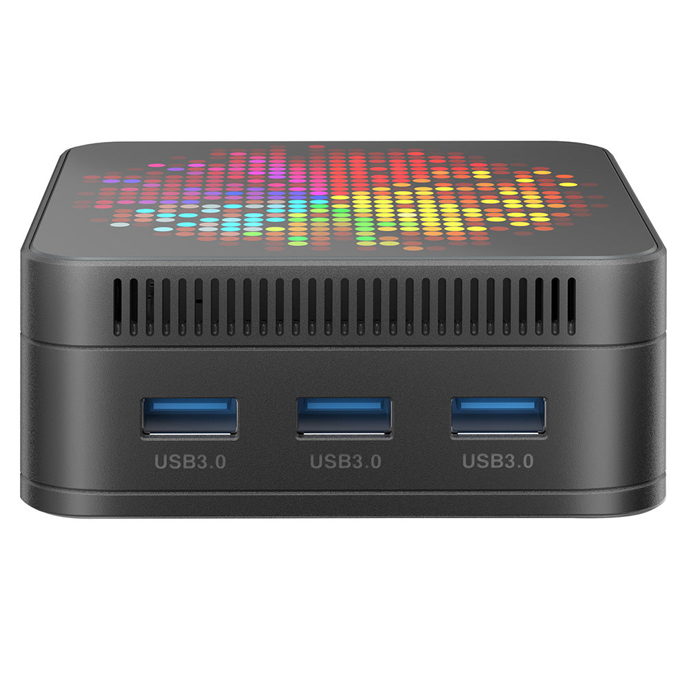 RUPA HSI-100MINI Mini PC, Intel N100 4 Cores Max 3.4GHz, 12GB RAM 512GB SSD, 3*HDMI 4K 60Hz Triple Screen Display, WiFi 6 Bluetooth 5.2, 3*USB 3.0 2*RJ45 1* 3.5mm Audio