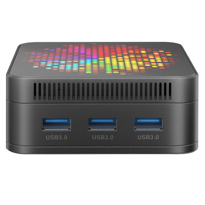 RUPA HSI-100MINI Mini PC, Intel N100 4 Cores Max 3.4GHz, 12GB RAM 512GB SSD, 3*HDMI 4K 60Hz Triple Screen Display, WiFi 6 Bluetooth 5.2, 3*USB 3.0 2*RJ45 1* 3.5mm Audio
