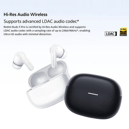 Redmi Buds 5 Pro Earbuds, 52dB Active Noise Cancellation, Hi-Res Audio, Bluetooth 5.3, Up to 38 Hours Battery Life - E-sports Version