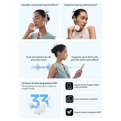 Redmi Buds 6S Semi-in-ear Earbuds, Active Noise Cancellation, Bluetooth 5.3 - Blue