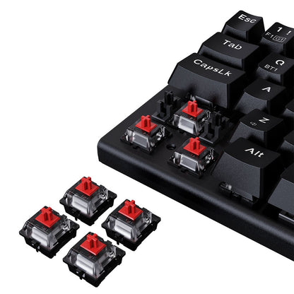 Redragon K633RGB-PRO Ryze Pro 68 Key Bluetooth/2.4Ghz/Wired Tri-Mode Mechanical Keyboard RGB Backlight Red Switch - Black