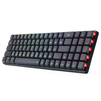 Redragon K626P-KB Ashe 78 Keys Wired RGB Compact Mechanical Keyboard Ultra-Thin with Numpad Blue Switch - Black