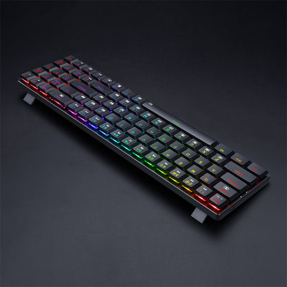 Redragon K626P-KB Ashe 78 Keys Wired RGB Compact Mechanical Keyboard Ultra-Thin with Numpad Blue Switch - Black