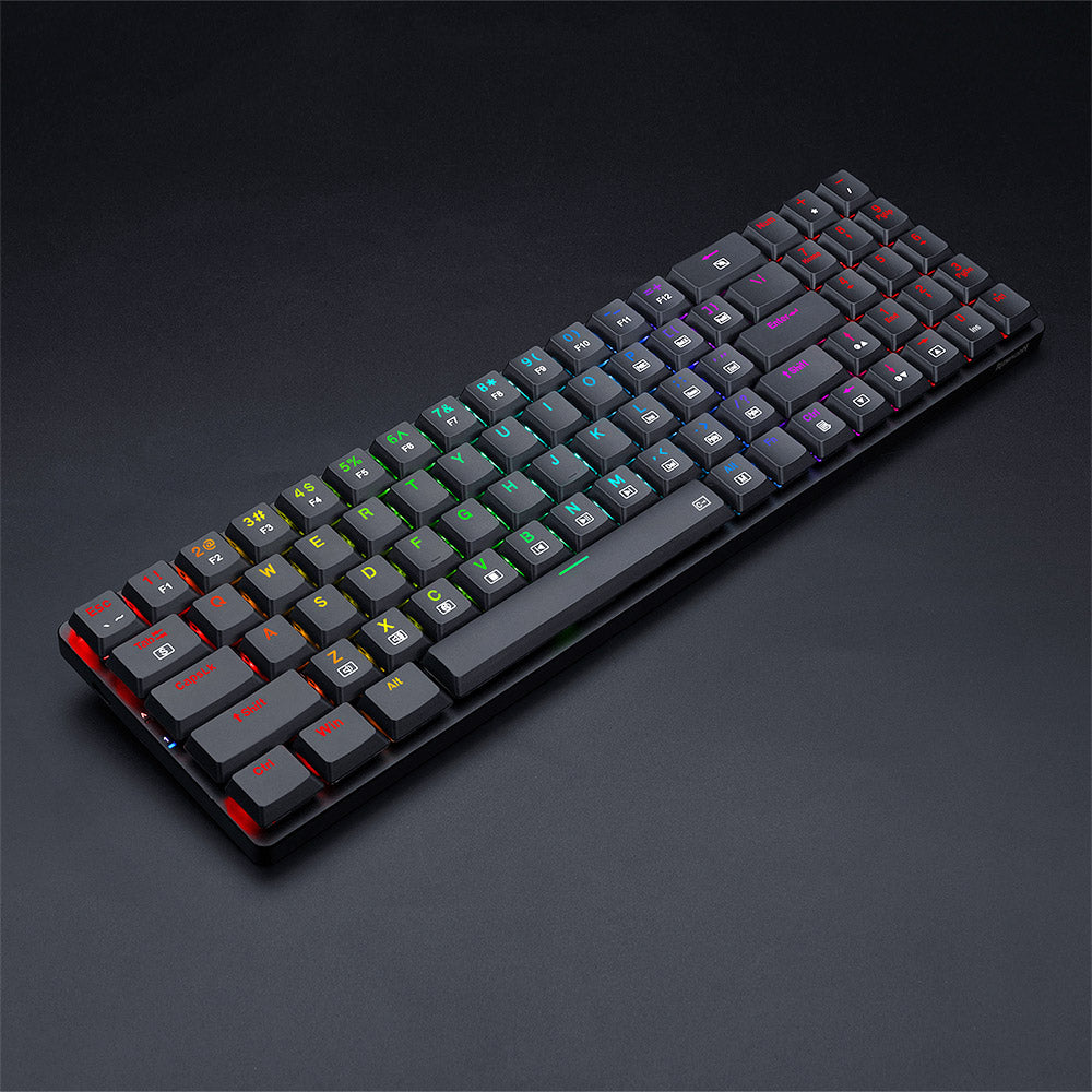 Redragon K626P-KB Ashe 78 Keys Wired RGB Compact Mechanical Keyboard Ultra-Thin with Numpad Blue Switch - Black