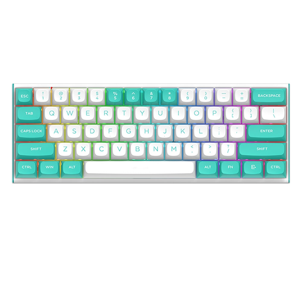 Redragon K683WB-RGB Wired Mechanical Keyboard, 87-key Adjustable Magnetic Linear Switches Double-shot PBT Keycaps 8000Hz Polling Rate RGB Backlight - White Green