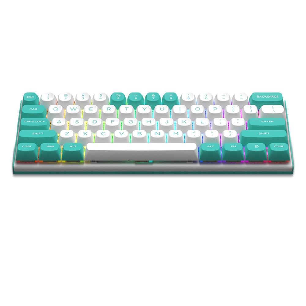 Redragon K683WB-RGB Wired Mechanical Keyboard, 87-key Adjustable Magnetic Linear Switches Double-shot PBT Keycaps 8000Hz Polling Rate RGB Backlight - White Green