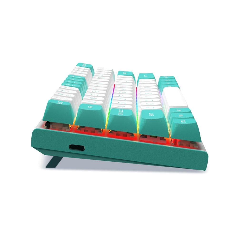 Redragon K683WB-RGB Wired Mechanical Keyboard, 87-key Adjustable Magnetic Linear Switches Double-shot PBT Keycaps 8000Hz Polling Rate RGB Backlight - White Green