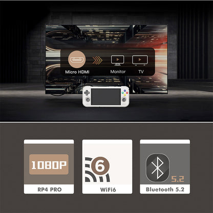 Retroid Pocket 4 Pro Game Console, 4.7-inch Touchscreen, 8GB RAM 128GB Storage, Android 13, Wifi 6 Bluetooth 5.2, Moonlight Streaming - Grey