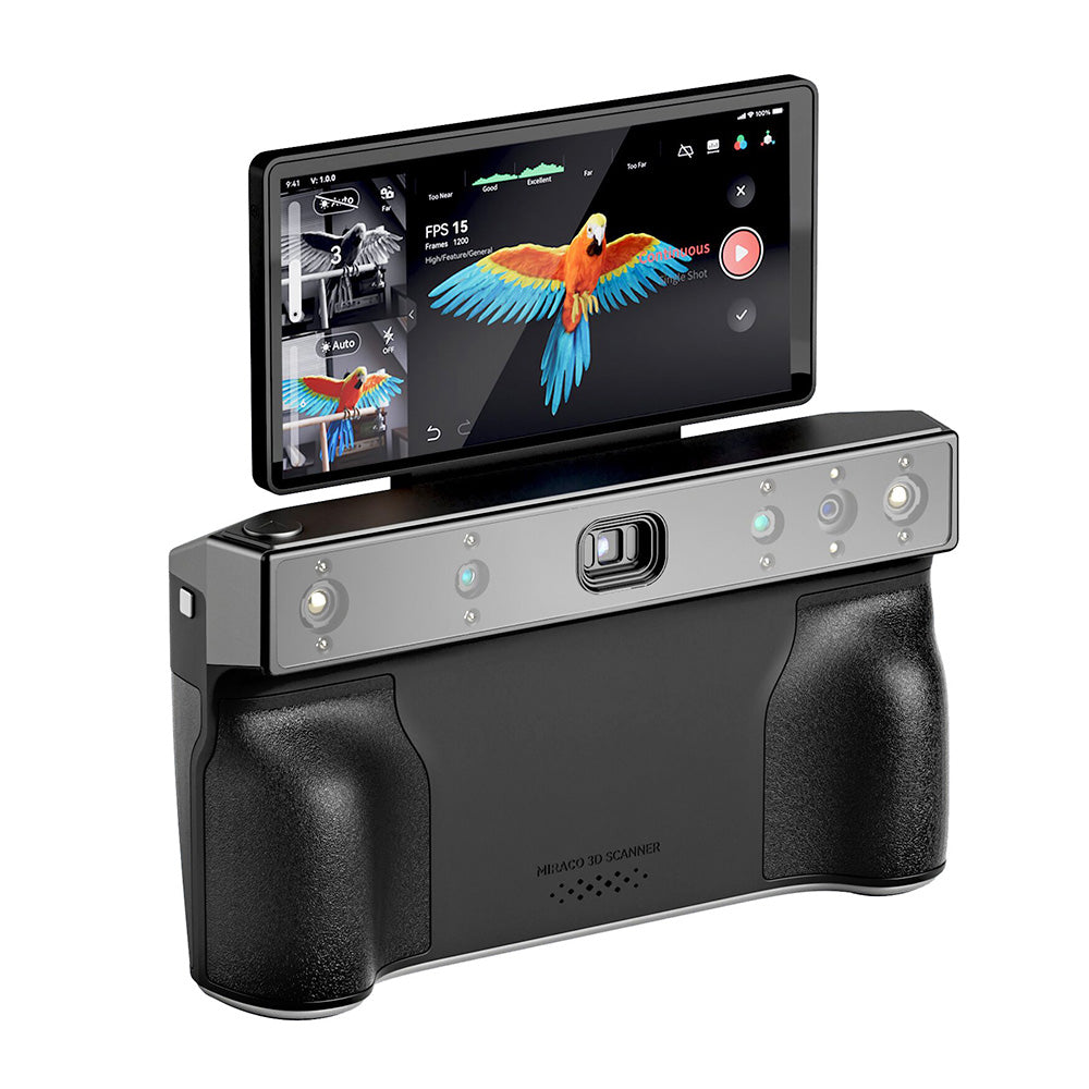 Revopoint MIRACO 3D Scanner with 16GB RAM, 0.02mm High Precision, 15fps Scanning Speed, 8K Color Capture, 180° Rotating Screen, 9-axis IMU, 2K HD Picture, Single-shot &amp; Continuous Mode, Standable Design, for Small to Large Objects