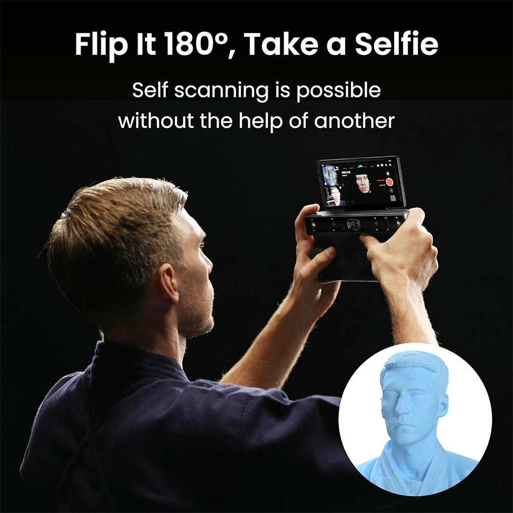 Revopoint MIRACO 3D Scanner with 16GB RAM, 0.02mm High Precision, 15fps Scanning Speed, 8K Color Capture, 180° Rotating Screen, 9-axis IMU, 2K HD Picture, Single-shot &amp; Continuous Mode, Standable Design, for Small to Large Objects