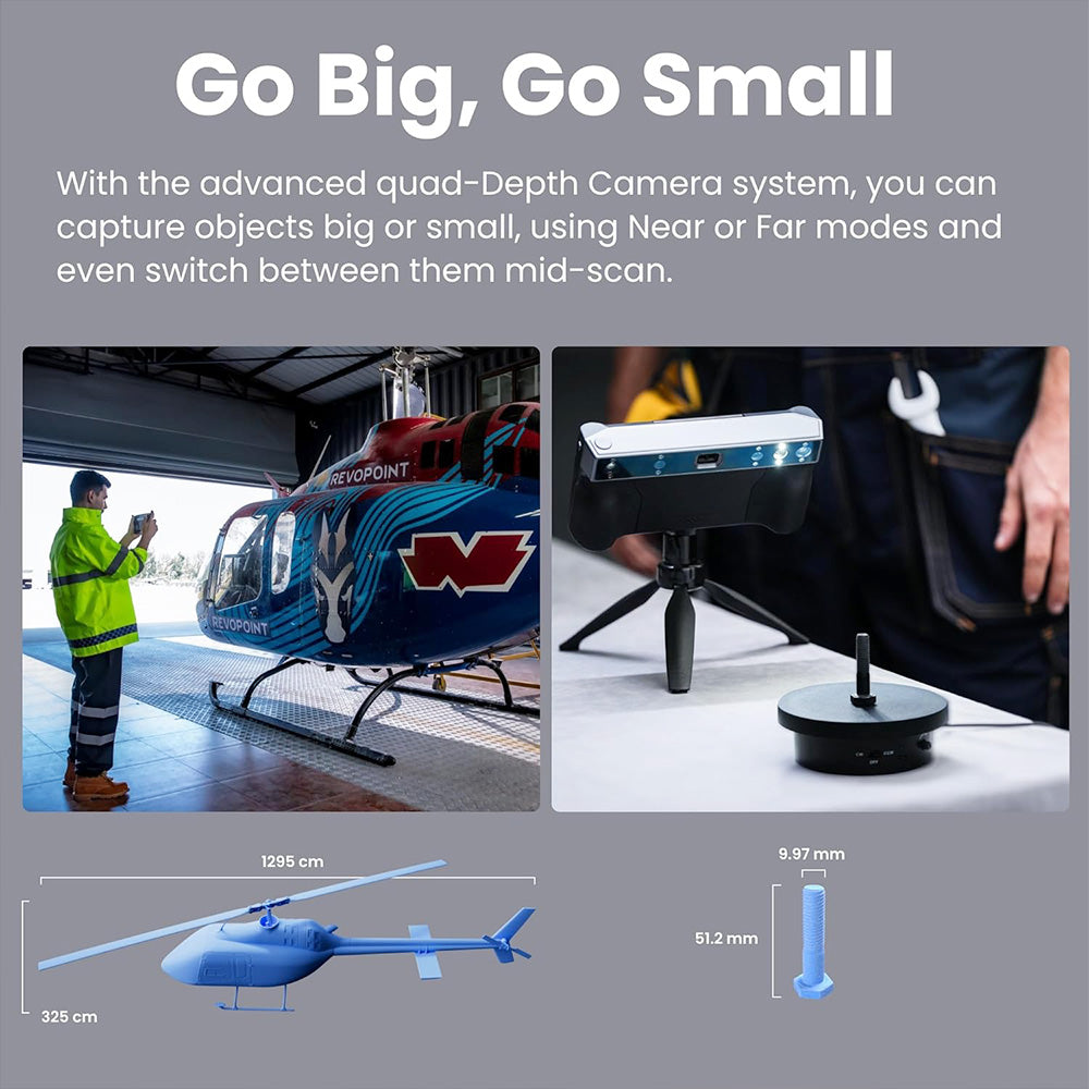 Revopoint MIRACO 3D Scanner with 16GB RAM, 0.02mm High Precision, 15fps Scanning Speed, 8K Color Capture, 180° Rotating Screen, 9-axis IMU, 2K HD Picture, Single-shot &amp; Continuous Mode, Standable Design, for Small to Large Objects