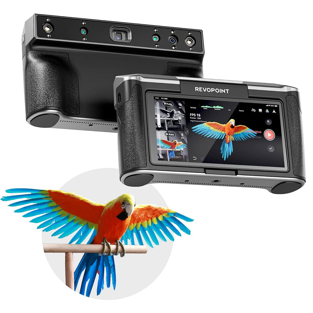 Revopoint MIRACO Pro 3D Scanner with 32GB RAM, 0.02mm High Precision, 15fps Scanning Speed, 8K Color Capture, 180° Rotating Screen, 9-axis IMU, 2K HD Picture, Single-shot &amp; Continuous Mode, Standable Design, for Small to Large Objects