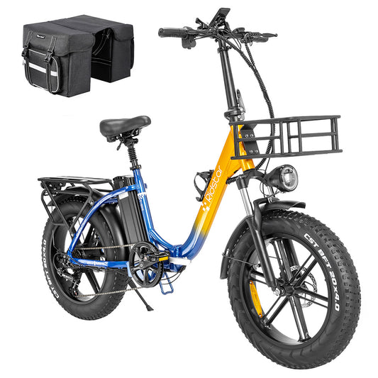 Ridstar MN20 Electric Bike, 500W Motor, 20*4.0 inch Fat Tire, 48V 20Ah Battery, 48km/h Max Speed, 150kg Max Load, 50-70km Range, Shimano 7-speed, Dual Mechanical Disc Brakes