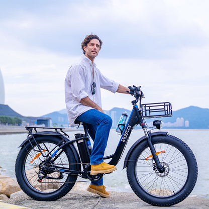 Ridstar MN26 Electric Bike, 750W Motor 26*4.0' Fat Tire, 48V 20Ah Battery, 58km/h Max Speed, 90km Max Range, Shimano 7-speed, Mechanical Disc Brake