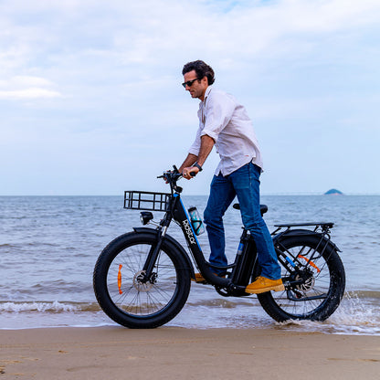 Ridstar MN26 Electric Bike, 750W Motor 26*4.0' Fat Tire, 48V 20Ah Battery, 58km/h Max Speed, 90km Max Range, Shimano 7-speed, Mechanical Disc Brake