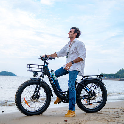 Ridstar MN26 Electric Bike, 750W Motor 26*4.0' Fat Tire, 48V 20Ah Battery, 58km/h Max Speed, 90km Max Range, Shimano 7-speed, Mechanical Disc Brake