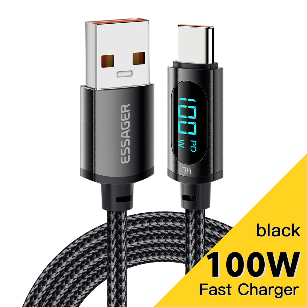 Essager Type C to Type C Cable 100W PD Fast Charging Charger USB C to USB C Display Cable For Xiaomi POCO F3 Realme Macbook iPad