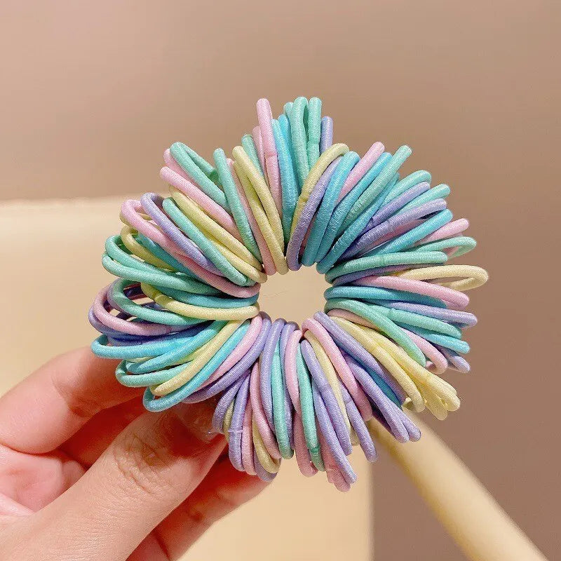 Juego de 250/300 bandas elásticas de nailon para el pelo de colores para niñas, accesorios para el cabello para niñas.