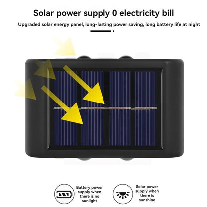 Courtyard Wall Decorative Lights Household Outdoor Lighting Luminaires Solar Convex Mirror Up And Down Light Wall Lamps