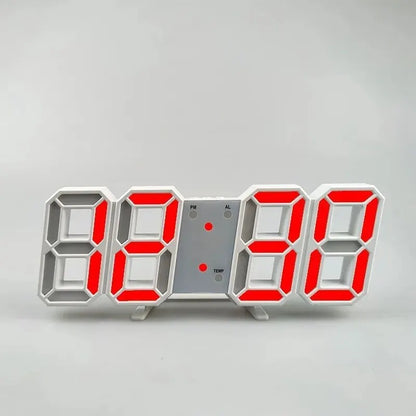 Mini reloj de pared digital LED 3D, reloj de escritorio, despertador electrónico, reloj de pared para sala de estar, temporizador de cocina DIY