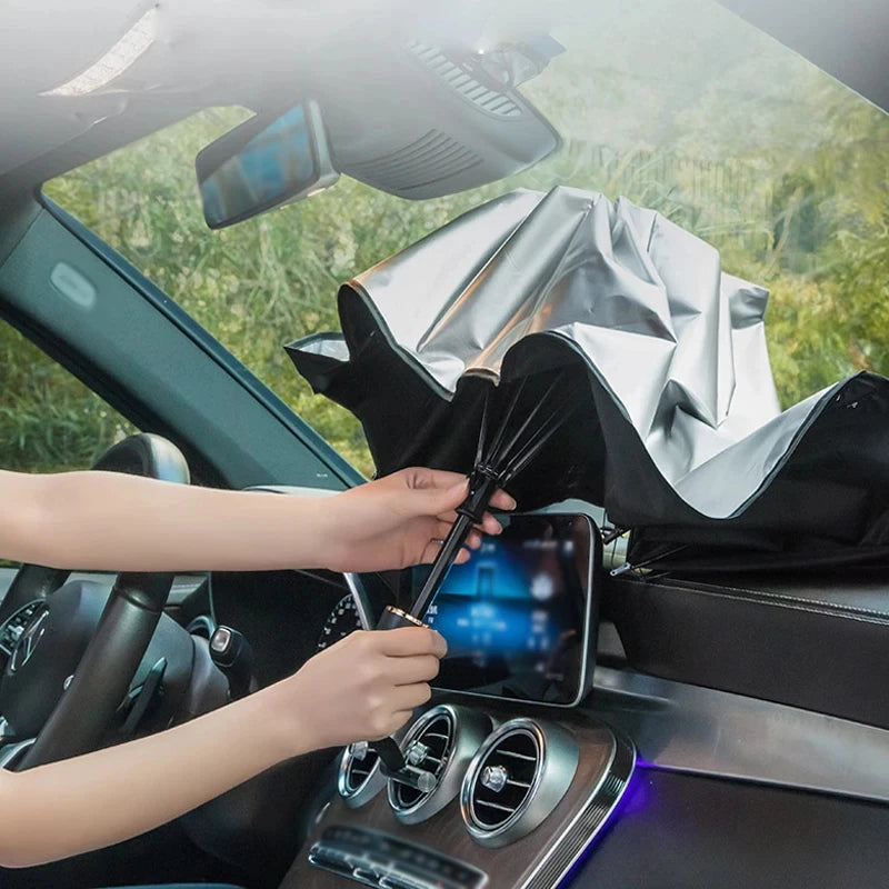 Car Sunshade Umbrella Car Front Window Sunshade Summer Sun Visor Car Interior Windshield Protection Foldable Accessory