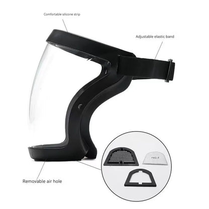 Dust And Anti-Fog Transparent Mask High-Definition Fog-Free Welding Eyewear Head-Mounted Full-Face Protection