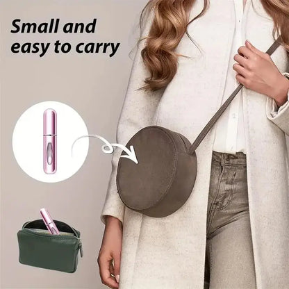 Atomizador de perfume portátil de 5/8 ml, contenedor de líquido para cosméticos, minibotella de aluminio con atomizador de alcohol, vacía y rellenable.