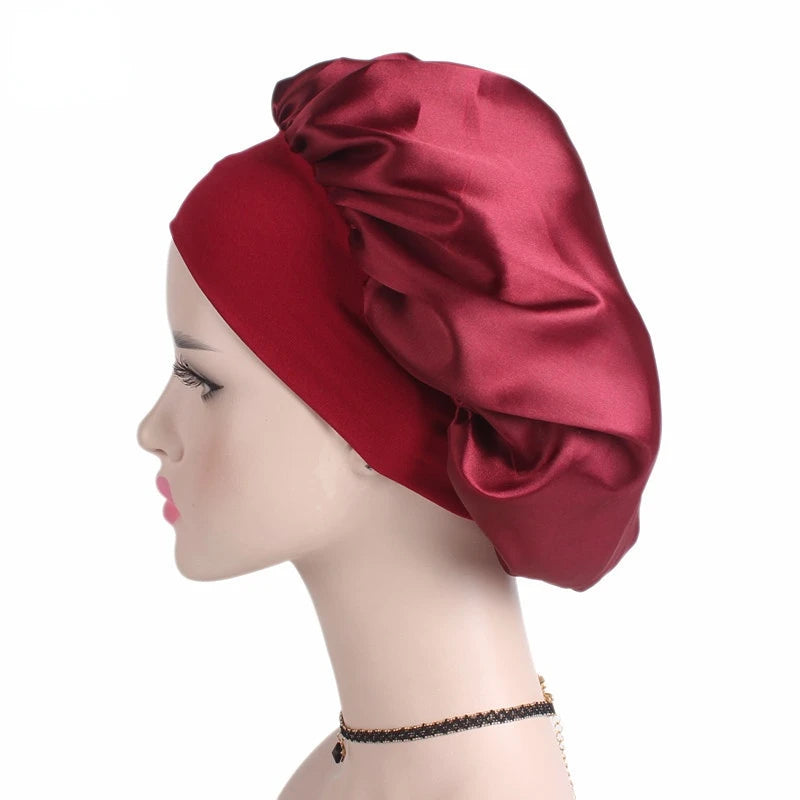 Gorro de seda redondo para dormir, gorro de ducha para mujer, accesorio para el cabello, productos de baño, gorro para el cabello, 1 unidad