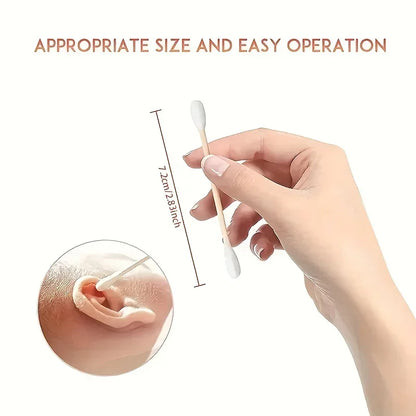 100/500/700/1000 piezas de hisopos de algodón de madera de doble cabezal para limpieza de nariz y orejas, herramientas de maquillaje para mujeres, hisopos de algodón labiales, bastoncillos de algodón para oídos