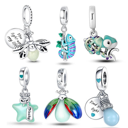 Gran oferta 2024, nuevo dije de colección Ocean en color plata, cuentas de luciérnaga, compatible con pulsera Pandora, colgante DIY, joyería para mujer
