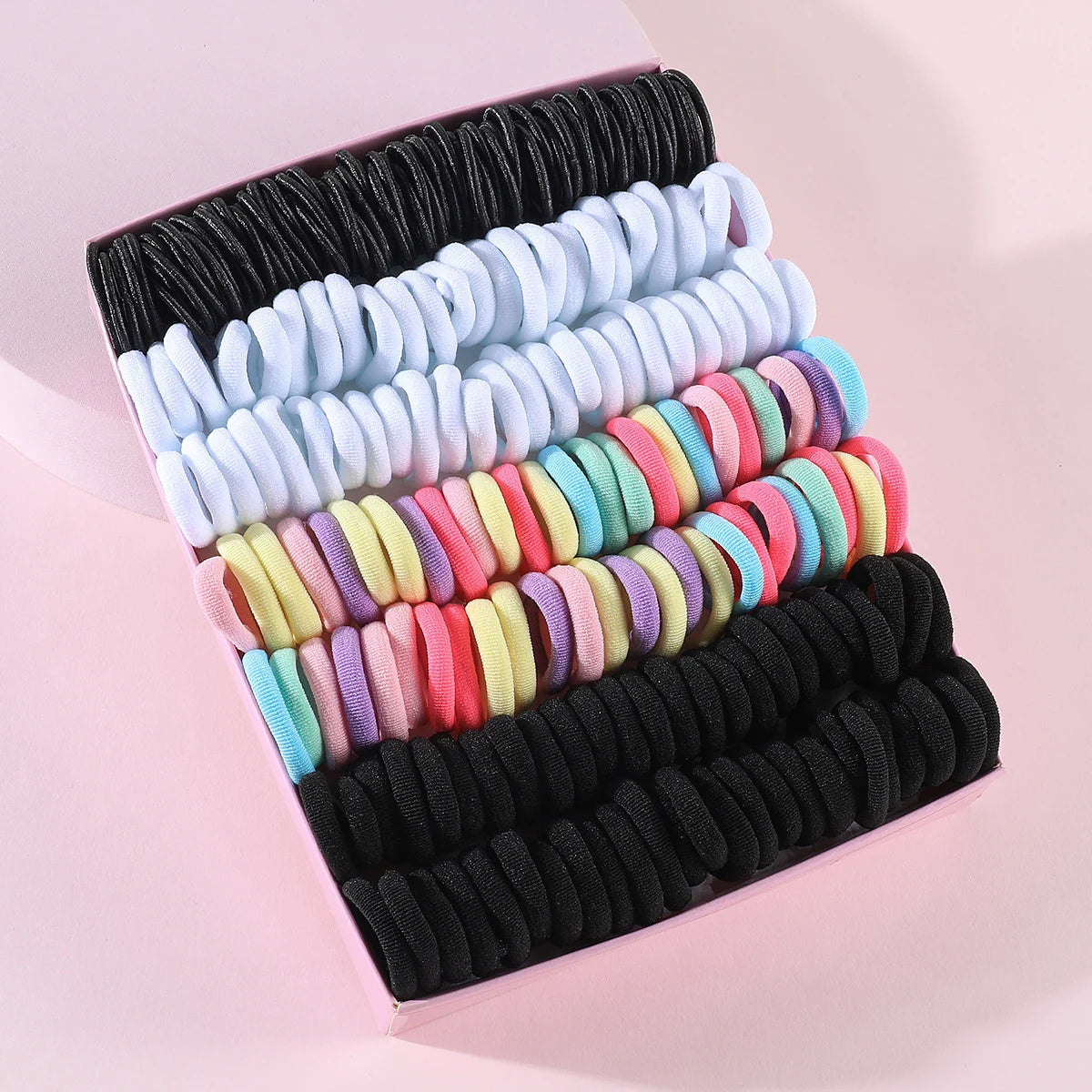 Juego de 250/300 bandas elásticas de nailon para el pelo de colores para niñas, accesorios para el cabello para niñas.