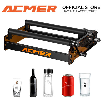 ACMER M3 Laser Rotary Roller Laser Engraver Y-axis Rotary Roller For 95% of laser engraving LightBurn LaserGRBL