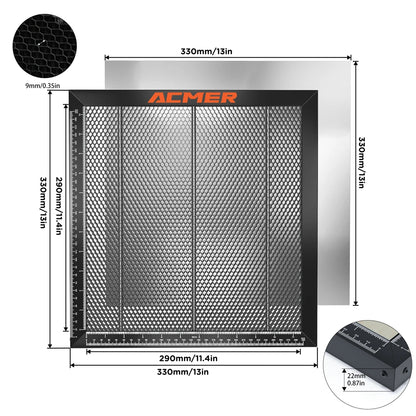 ACMER Laser Cutting Honeycomb Working Table for CO2 or diode Laser Engraver Cutting Machine 300x300/330x330/400x400/440x440x22mm