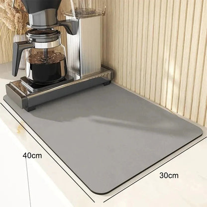 1PCS Home Kitchen Soft Diatomite Absorbent Quick-Drying Draining Mat Desktop Dish Drying Mat Coaster Table Mat